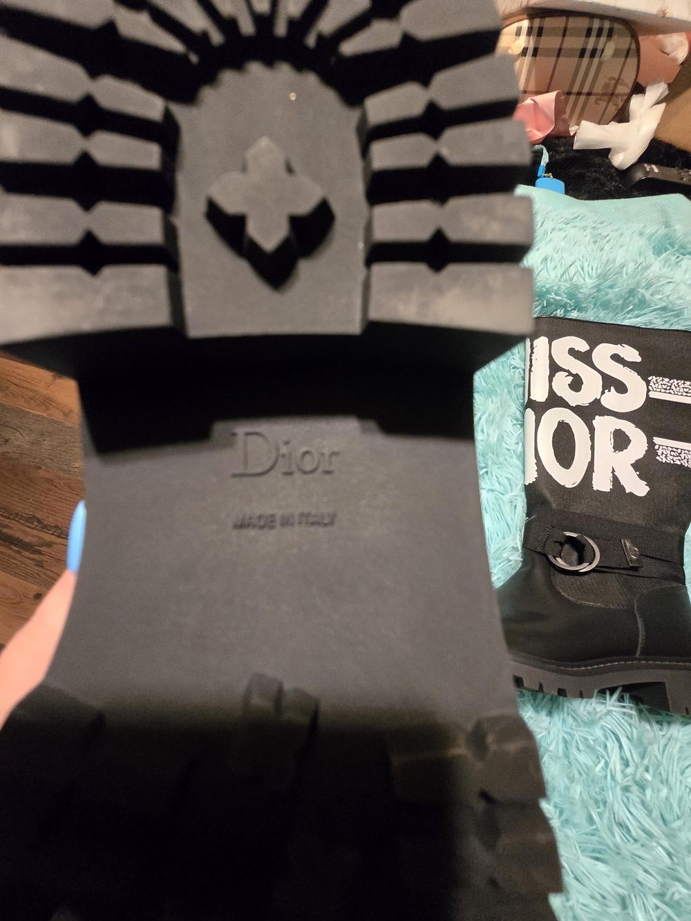 Dior Black 'Miss Dior' Mid-Calf Logo Paddock Boots - Picture 4 of 5